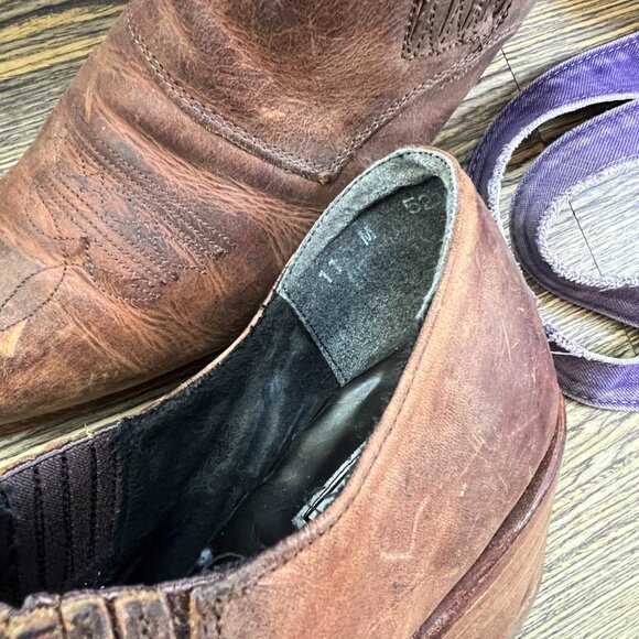 Mens Code West Western Leather Ankle Boots - Picture 5 of 5